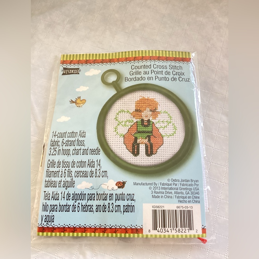 Cross Stitch Kit Angel Red Hair 14 Count Aida